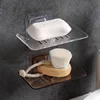 Bathroom Supplies Soap Box Dish Storage Plate Tray Holder Transparent Case Soap Holder Bathroom Container Organizers ► Photo 2/6