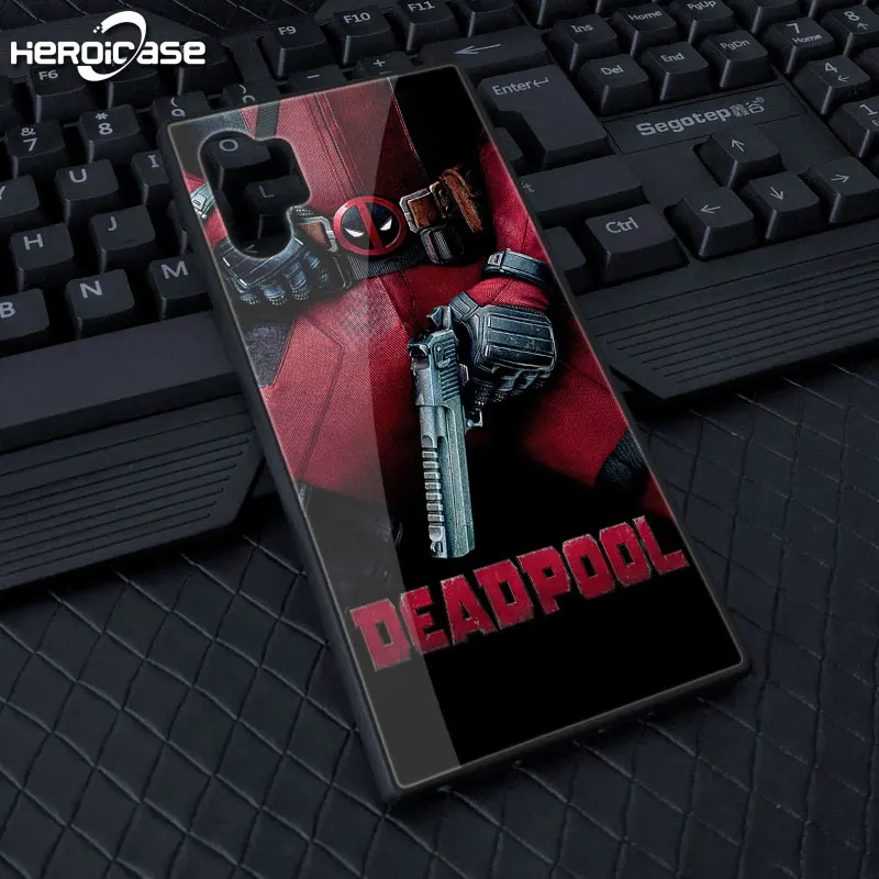 image 5 Для samsung Galaxy Note10 плюс Чехол для телефона Дедпул от Marvel закаленное Стекло Жесткий Чехол-крышка с узорами чехол из ТПУ с S10 9 8 e A70 в виде ракушки - Цвет: image 5