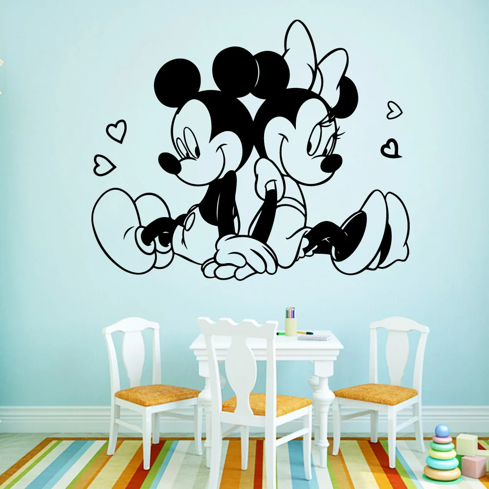 

Disney Mickey Minnie Mouse In Love Art Decal Wall Sticker Mural For Kids Room Living Room Bedroom accessories home decor gifts