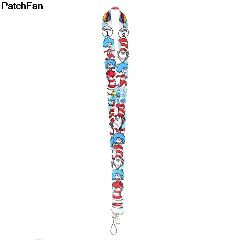 20 шт./лот A2459 Patchfan новейший Dr. Seuss ремешок для ключей телефонов USB флеш-накопители брелки для ключей ID Имя бирка держатель Бейджа тесьма