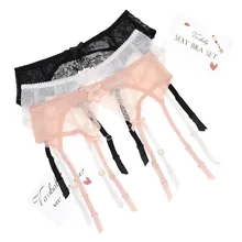 Женский сексуальный ультра тонкий кружевной прозрачный бант белый/черный/розовый подвязки для женщин