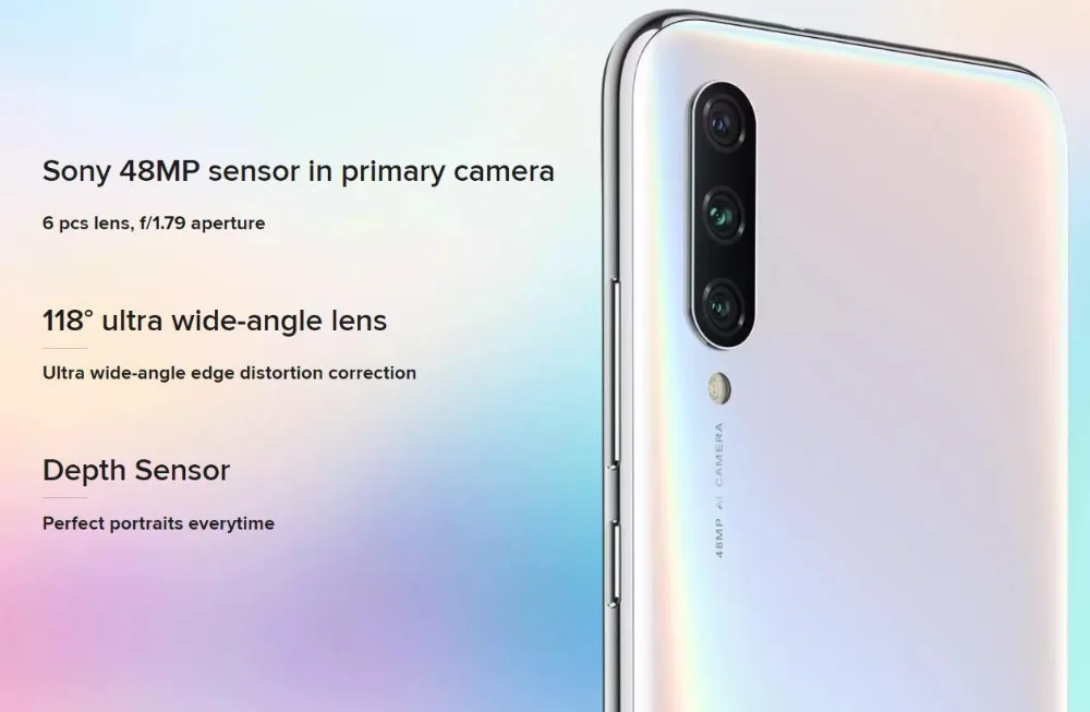 Новое поступление Xiaomi Mi A3 6,08" AMOLED 4GB 64GB 48MP Смартфон Snapdragon 665 Восьмиядерный экран отпечаток пальца 4030mAh мобильный телефон