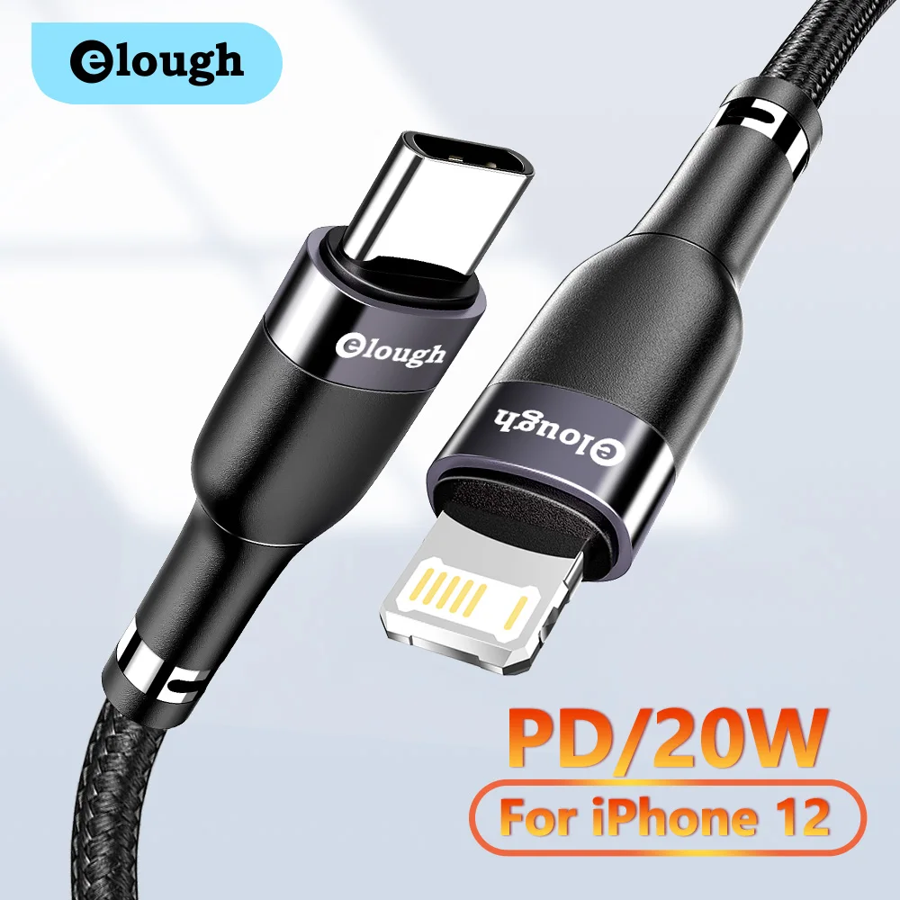 Elough PD 20W USB Type C Cable For iPhone 13 12 11 Pro Max Phone Fast Charging To Lighting iPad Macbook | Мобильные телефоны и