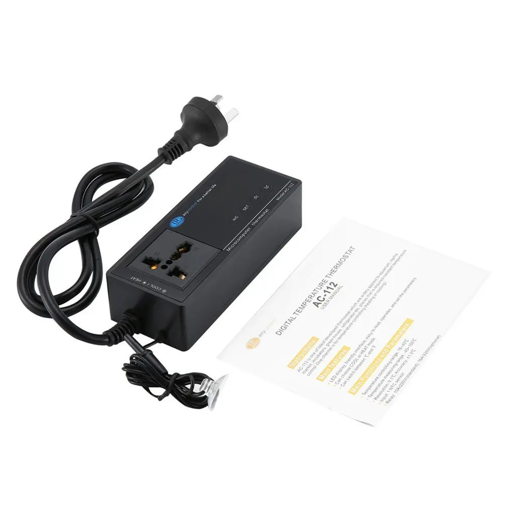 

AC-112V Aquarium Reptile Temperature Controller Digital Display Intelligent Plug-in Thermostat Universal Socket Regulator