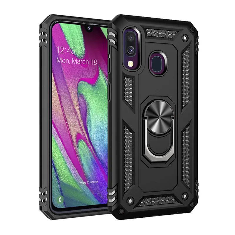 for Samsung A40 Case Cover Shockproof Armor Military Protective Magnetic Car Holder Ring Case for Samsung Galaxy A40 A 40 samsung silicone Cases For Samsung