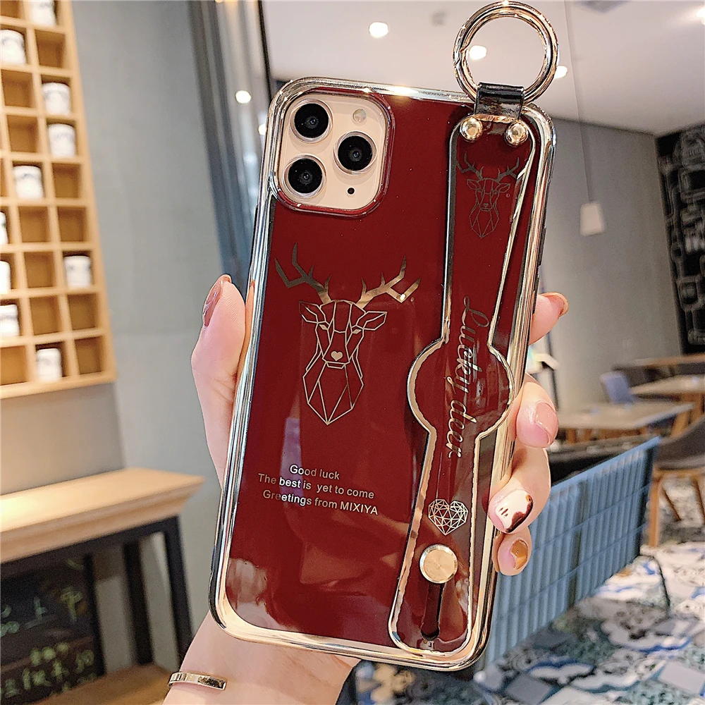 Роскошный чехол для телефона с металлическим ремешком для iPhone 11 Pro Max XR XS X 8 7 6 6s Plus, мягкий чехол с держателем для iPhone 11 Pro Max, чехол