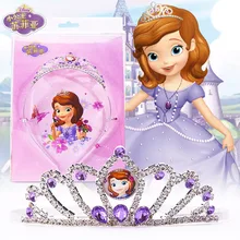 Новые продукты Дисней подлинные резинки для волос Металлические Замороженные бриллианты набор маленькая девочка корона заколка для волос