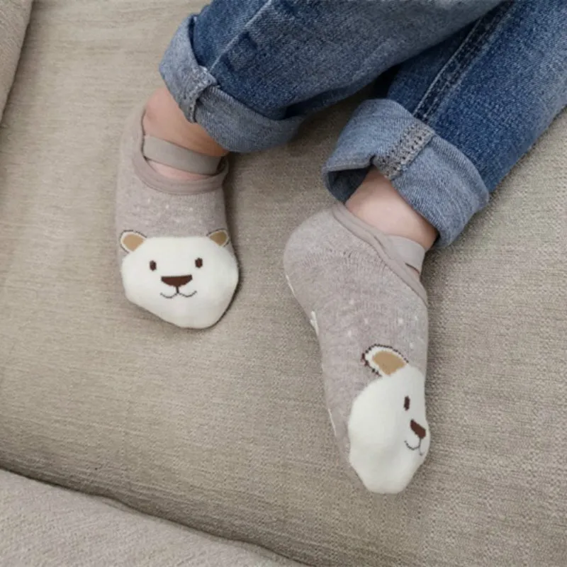 Cotton Shoes Floor Socks First Walker Non-slip Toddler Newborns Baby Girls Boys Cute Animal Cartoon Rubber Grips Boat Socks 3