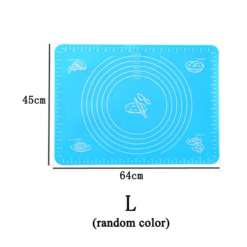 45cm 64cm random 1 шт. силиконовый коврик для выпечки утолщение муки прокатки весы коврик для разминания теста коврик для выпечки Кондитерские Циновка для роллов жаропрочный вкладыш ZXH - Цвет: 45cm 64cm random