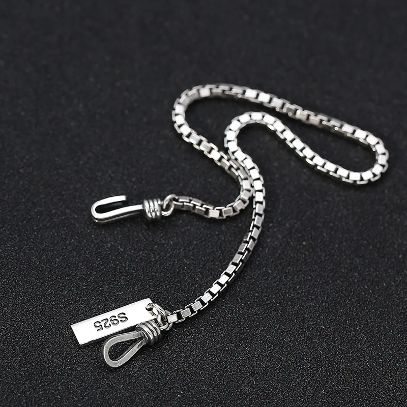 Стерлинговое Серебро 925 пробы, женский браслет, винтажный панк-рок, квадратная коробка, звено цепи, браслет, тайский серебряный браслет и браслет, хорошее ювелирное изделие