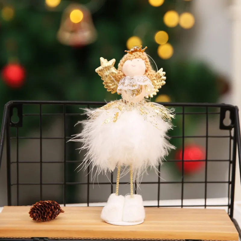 Рождественский милый белый стоячий Снеговик Ангел плюшевая кукла стол украшения Рождественские украшения кукла детские подарки ztou