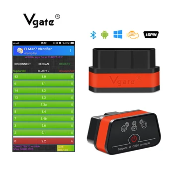 

Vgate iCar Bluetooth 3.0 ELM327 v2.1 OBD2 Car Code Reader Scanner OBDII Protocols support Android/Windows system obd2 Scanner