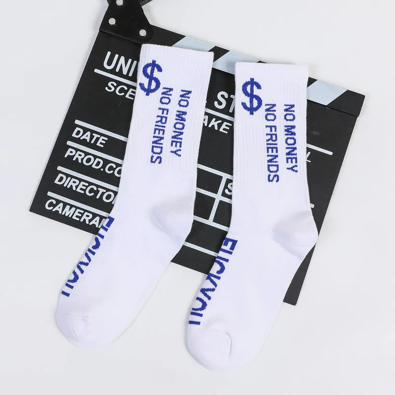 598w27 white usd Новинка, уличная мода, носки в стиле хип-хоп, мужские, ins Boom, DHL, новинка, носки для скейтбординга, черные, белые, Harajuku, забавные носки - Цвет: 598w27 white usd