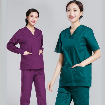 

medical scrub tops for women hospital doctor surgical Multicolor medical uniforms nursing clothes spa uniform shirt Lab