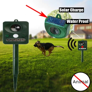 

Solar Powered Ultrasonic Pest Animal Repeller Waterproof Outdoor Infrared Sensor Infrared Detector Rodent Control Supply Garden