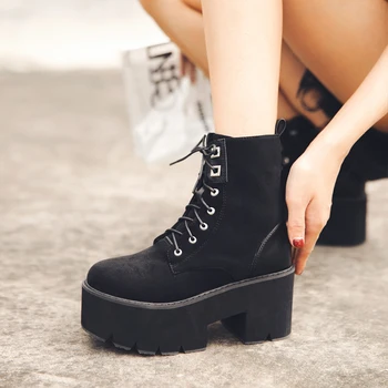 

bota cowboy feminina women ladies platform boots High Heel winter shoes motorcycle Ankle Boots waterproof snow boots YMA953-1