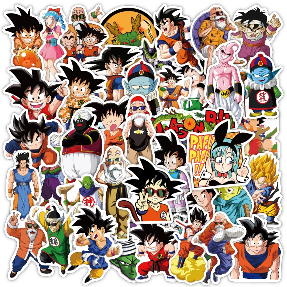 Наклейки виниловые водонепроницаемые в стиле японского аниме Dragon Ballz 50 шт. |