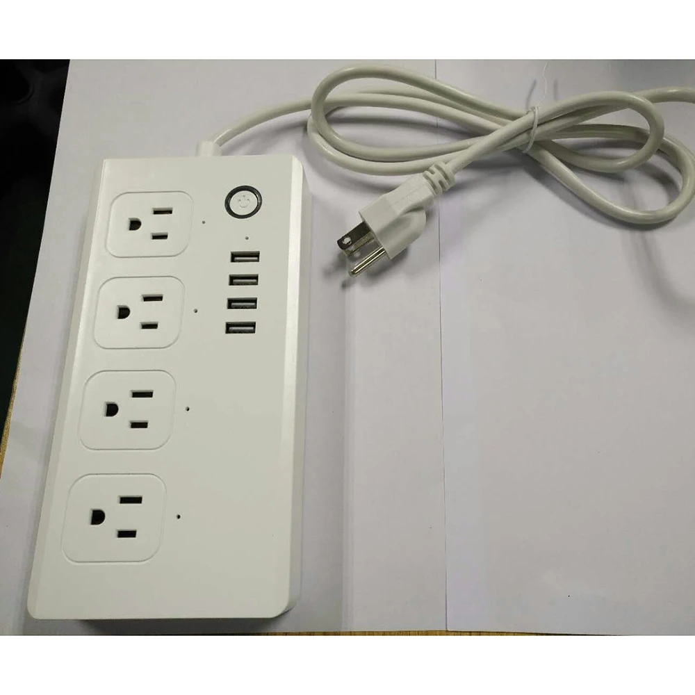 WiFi смарт-Мощность полосы 4-выход 4-USB умный переключатель розетки удаленно Беспроводное управление через смартфон работать с Alexa