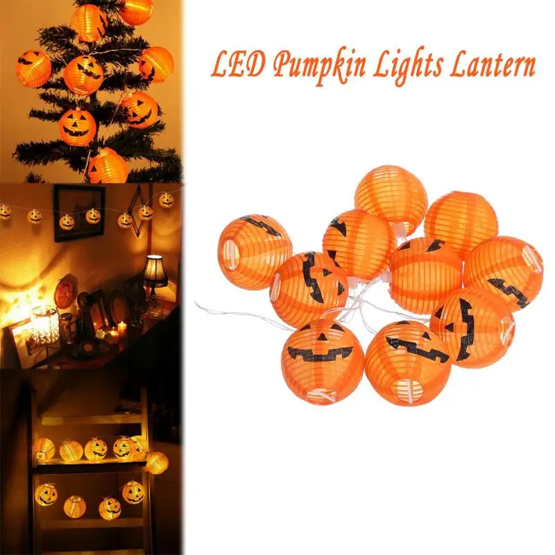 Гирлянда с 10 светодиодами в виде тыквы