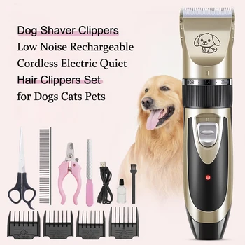 

Dog Clippers Pet Grooming Kit Electric Pets Hair Trimmers Shaver Shears for Dogs Cats Quiet Washable Animals Cat Puppy