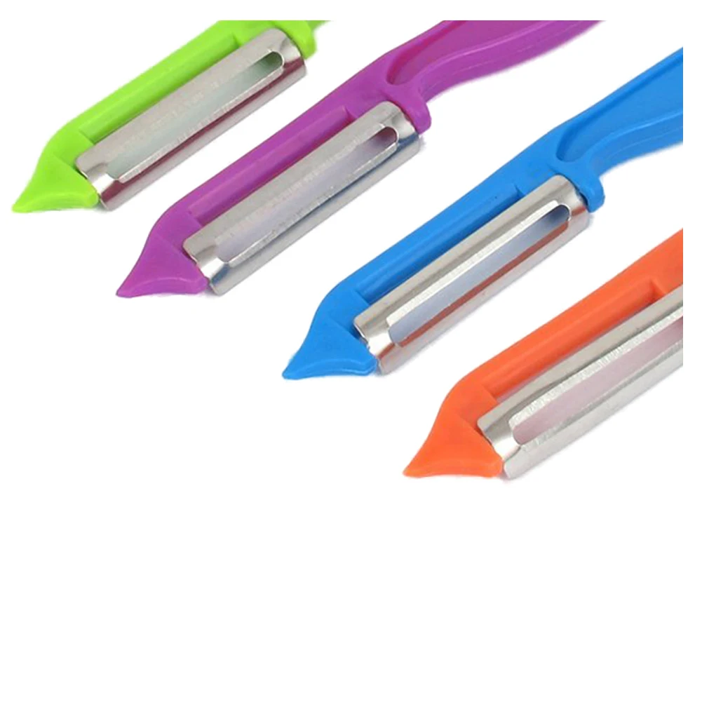 4Pcs Plastic Handle Kitchen Tool Fruit Vegetable Potato Carrot Peeler