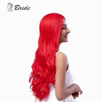 

BRIDE Wigs For Women Natural Cosplay Wig 24in Syntheic Red Wigs Heat Resistant for Party or Daily Include Cap Blonde Purple