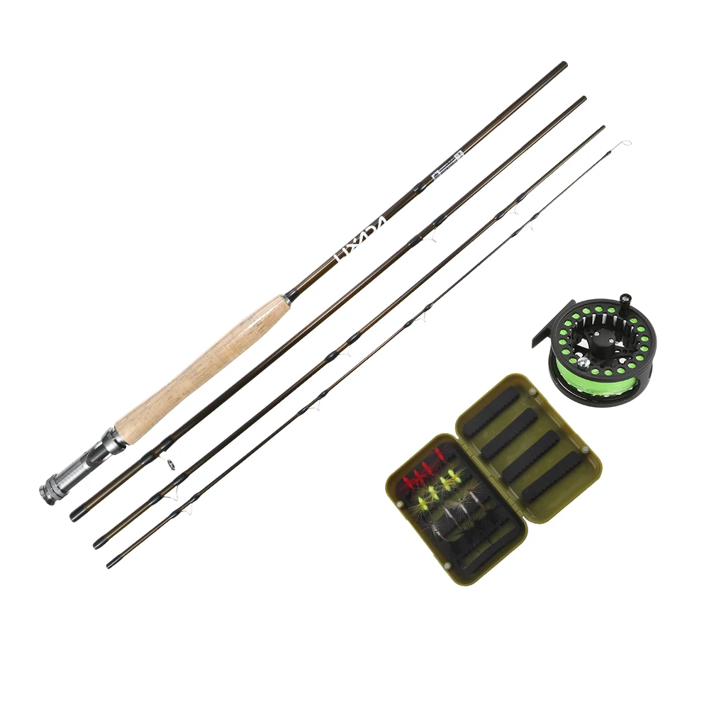 Lixada Lightweight Portable Fishing Rod Reel Combo Kit Set Fishing Starter Package 4-Piece Fly Fishing Rod Pole with Rod Case