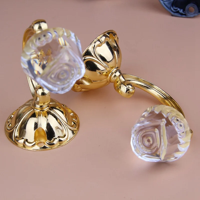 2 шт стеклянные крючки хрустальные настенные крючки вешалки для одежды золотые серебряные вешалки для шляп крючки античные бронзовые медные занавески