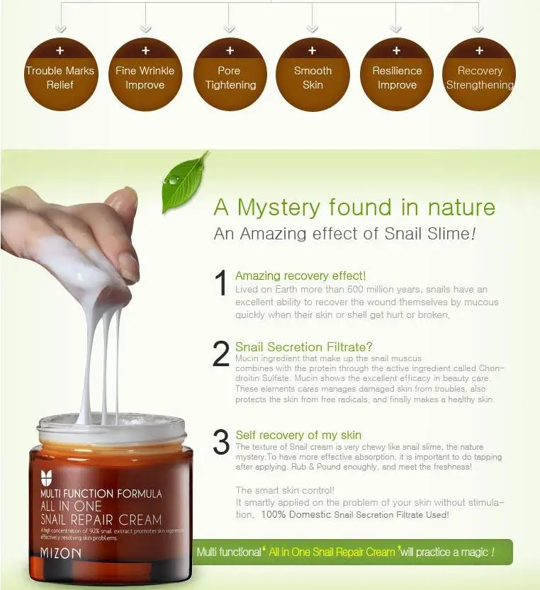 MIZON All In One Snail Repair Cream 75 мл+ MIZON Snail Repair крем для глаз 25 мл крем для лица Уход за кожей с сывороткой корейская косметика