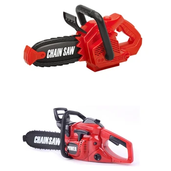 

2x Pretend Play Spinning Small Chainsaw with Sound Power Tool Garden Tool Simulation Toys for Children Boys