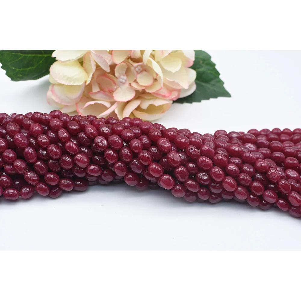 8x10mm Natural Smooth Ruby Color Oval stone beads For DIY Bracelet Necklace Jewelry Making Strand 15