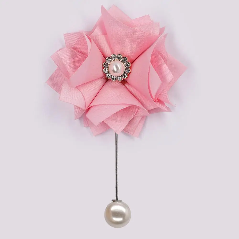 8 шт./лот, 23 Цвета, романтический искусственный цветочный корсаж с жемчугом, свадебная церемония, цветочный корсаж, булавка для жениха, свадебная XH2019-P - Цвет: pink