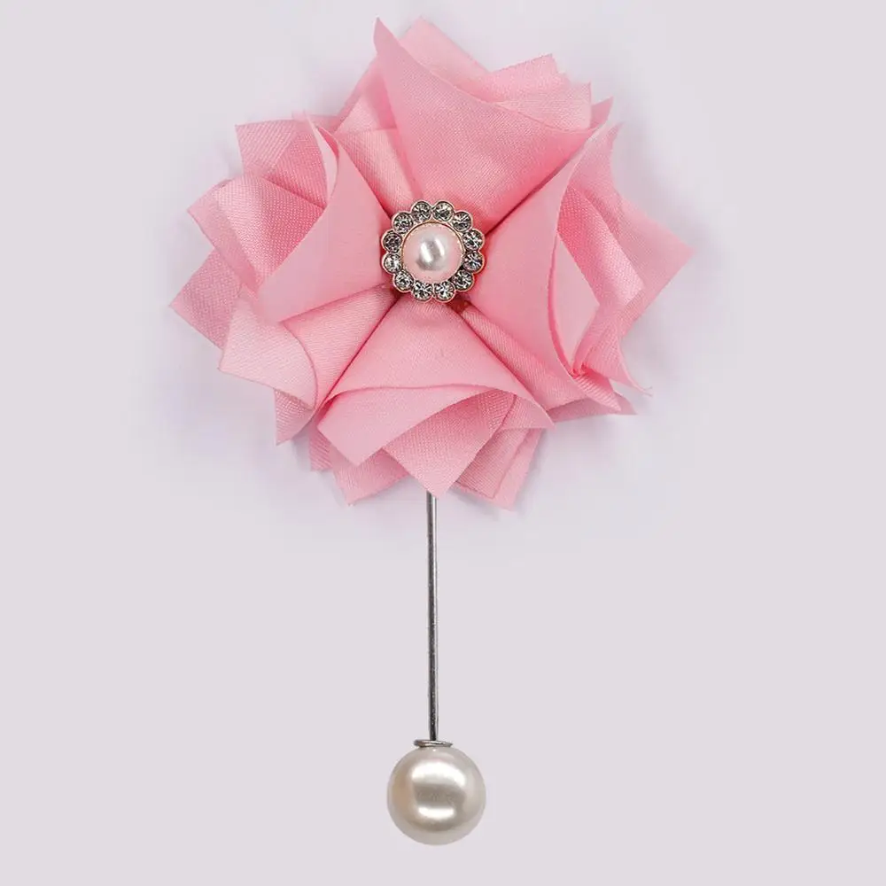 pink 8 шт./лот, 23 Цвета, романтический искусственный цветочный корсаж с жемчугом, свадебная церемония, цветочный корсаж, булавка для жениха, свадебная XH2019-P - Цвет: pink
