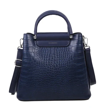 

Women's Crocodile Pattern Pu Leather Handbag Totes Cross Body Designer Retro Shoulder Messenger Bags Female Briefcase Travel Bag