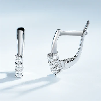 

DY 925 Sterling Silver Earring Clear Cubic Zirconia Simple Unique Elegant Hoop Earring Gift For Women Engagement Trendy Jewelry