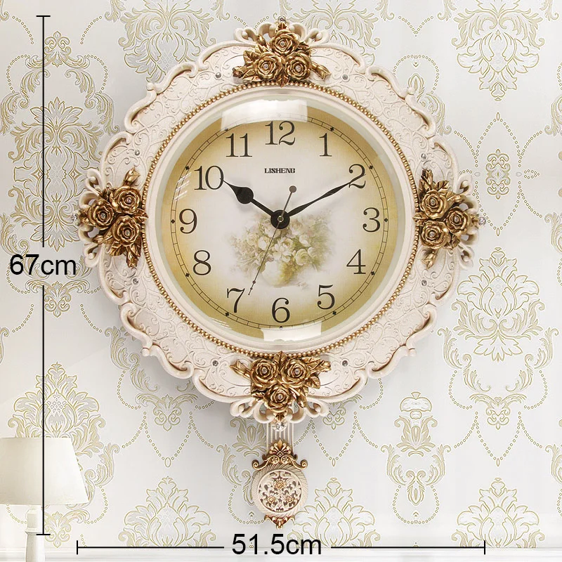 Swing Pastoral Wall Clock Minimalist Mute Quartz Clock Color:Z1104-5