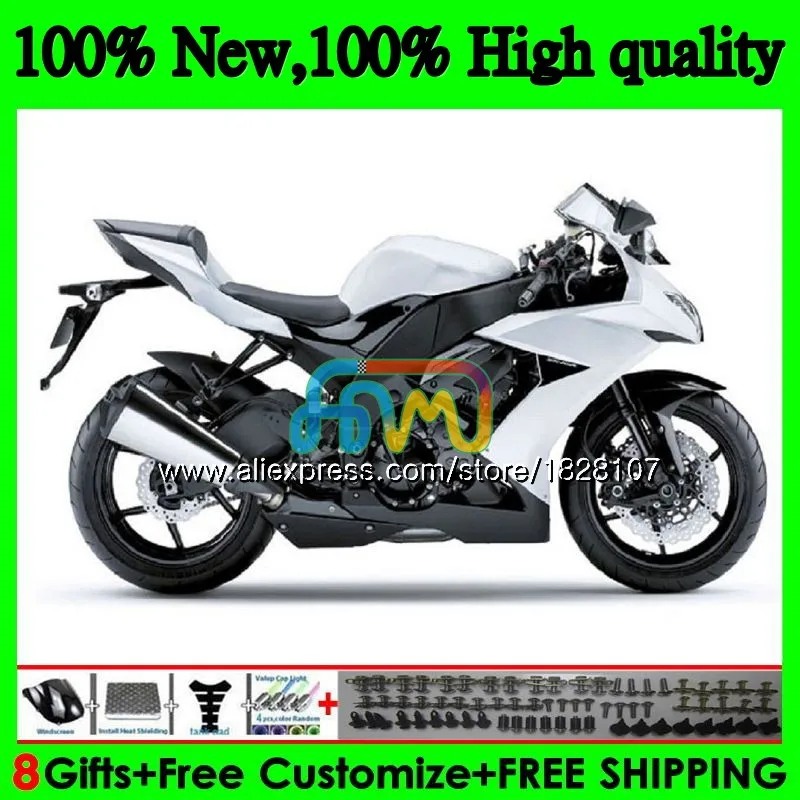 Корпус для KAWASAKI ZX1000C ZX-10R ZX глянцевый белый 10R 1000CC 17BS. 28 ZX1000 ZX 10 сотрудников отдела исследований ZX10R 08 09 10 2008 2009 2010 ABS комплект обтекателей - Цвет: No. 1
