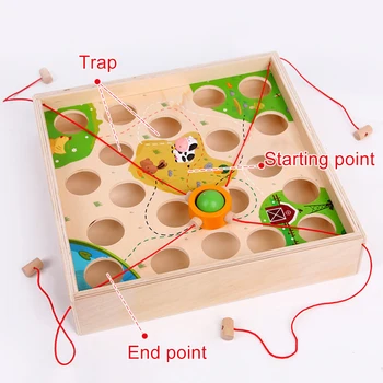

Children Wooden Pull Ball Table Game Maze Kindergarten Early Education Intellectual Strength Child Labyrinth strategy Toy