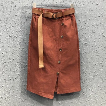 

Summer Spring Women Ladies High Waist Stretchy Army Green Black Pencil Denim Skirt , Kroean Placket Jeans Skirts for Women