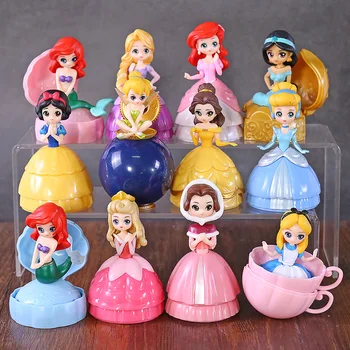 

Princess Ball Toy Flower Fairy Mermaid Bell Cinderella Princess Doll PVC Action Figure toy Collectible Model Toy 12pcs/set