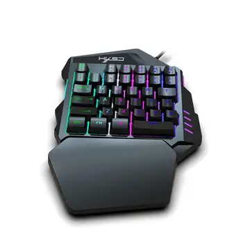 

One-handed Gaming Keyboard Mechanical Ergonomic Mini Game Keypad 35Keys LED Backlit Portable