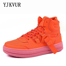 

YJKVUR 2022 Spring Autumn New Leather Men Sneakers Fashion Light Sports High Top Platform Casual Tennis Shoes Male Free Shipping