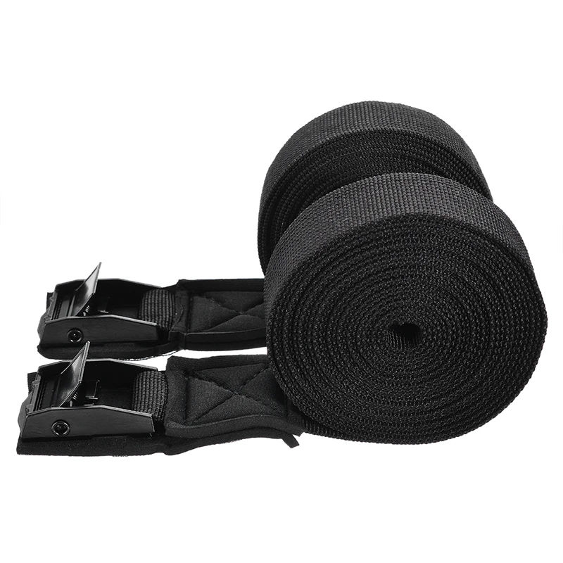 1Pair Multipurpose High-strength Tension Car Roof Luggage Rack Tie Kayak Surfboards Straps Luggage Belt with Zinc Alloy Buckle