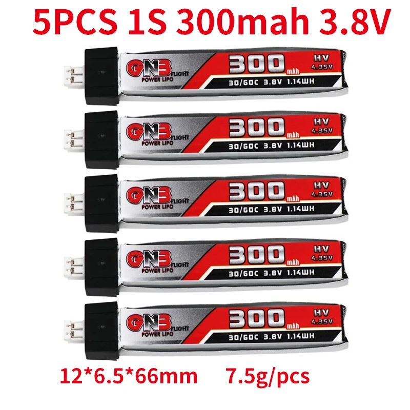 5pcs with PH2.0 5 шт. Gaoneng GNB 1S 300mAh 3,8 V HV 30C/60C LiHV Lipo аккумулятор PH2.0 разъем для UK65 US65 Mobula7Snapper BetaFPV 65S Дрон - Цвет: 5pcs with PH2.0