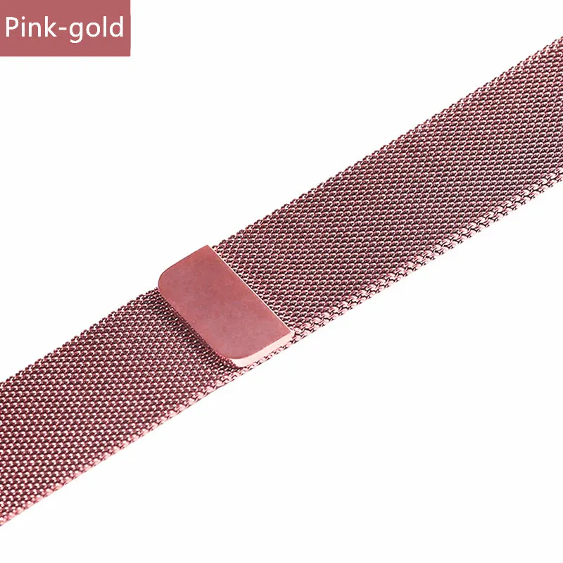 Миланская петля для Apple Watch ремешок 44 мм 40 мм iWatch ремешок 42 мм 38 мм браслет для часов из нержавеющей стали Apple watch 5 4 3 2 - Цвет ремешка: Pink gold