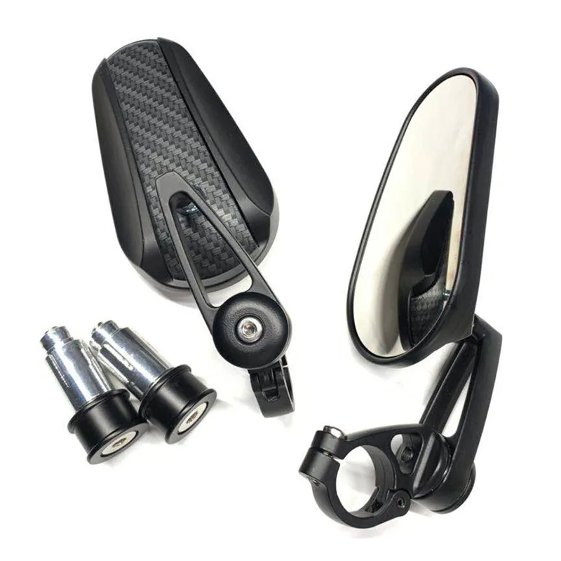 Universal 7/8" 22mm Motorcycle Rear View Side Mirrors CNC Motorbike Handlebar Bar End Scooters Rearview for Cafe Racer | Автомобили и