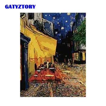 

GATYZTORY Modern Landscape Painting By Numbers DIY Oil Paint By Number Kits Caffee House Home Decoration Kids Festival Gift