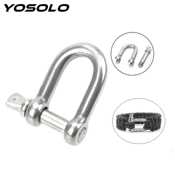

YOSOLO Key Ring Hook Screw Joint Connector Buckle Keychain Solid Stainless Steel Carabiner Stainless Steel Bow Shackle