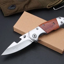 " высококачественный Тактический охотничий нож, лезвие из нержавеющей стали с деревянной ручкой, спасательный складной нож, походные инструменты, ножи, нож s