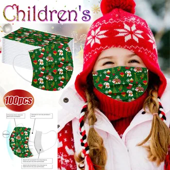 

Christmas Disposable Face Mask Personal Breathable Mask 3Ply Ear Loop Windproof Mouth Caps Protective Face Mask Face Shield